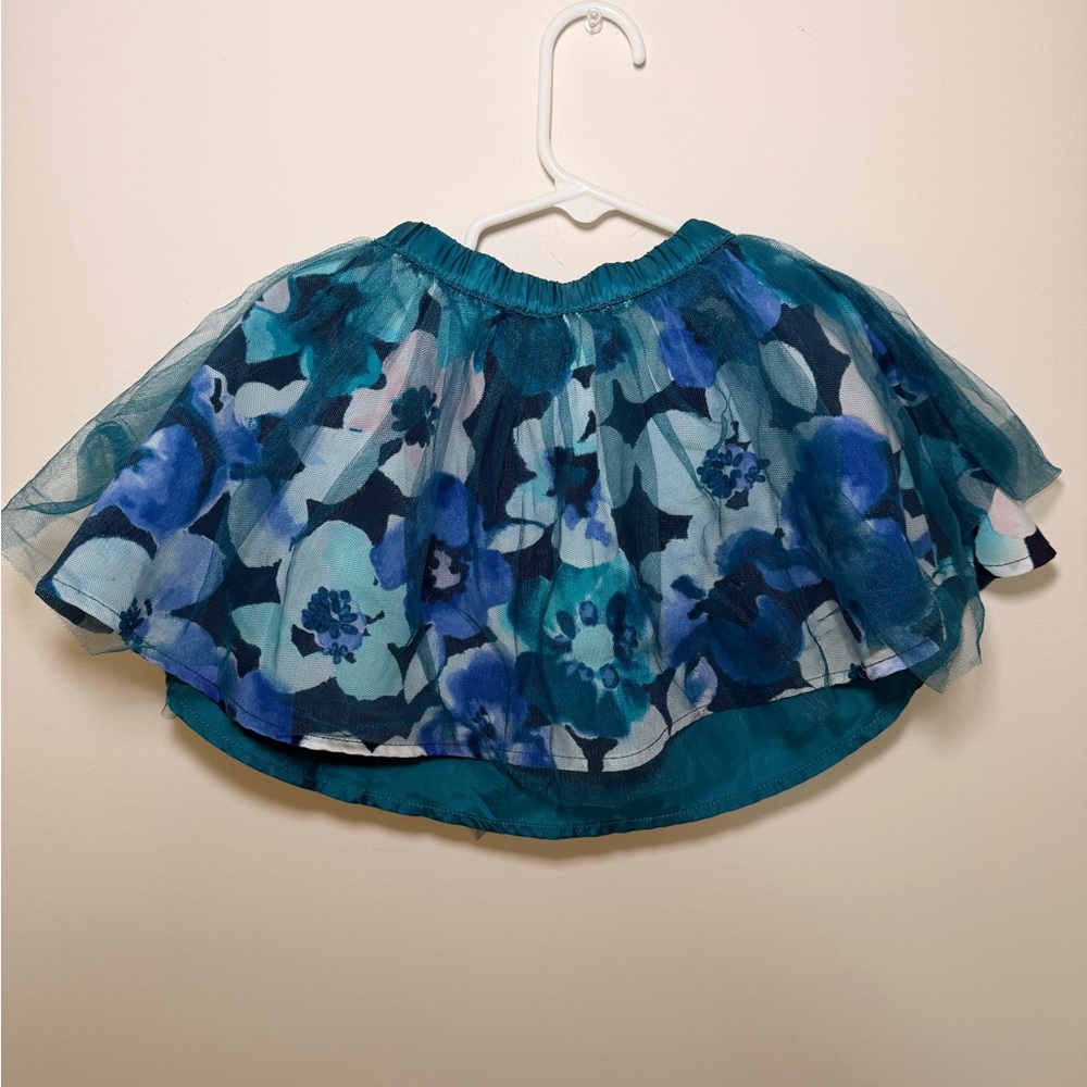 GYMBOREE Floral Blue and Green Skirt
